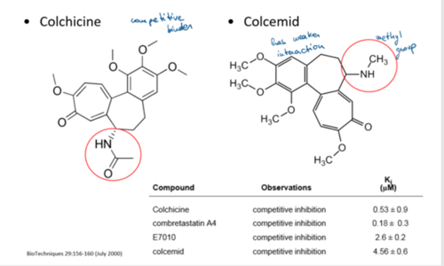 <p>Depolymerizes tubulin microtubules by binding tubulin, inhibiting microtubule polymerization.</p>