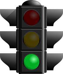 A green light means “go.” You may begin to cross the intersection as soon as it is clear. Yield to any vehicles or pedestrians in the intersection. When turning left, yield to oncoming traffic. When turning right or left, yield to pedestrians crossing in front of your vehicle.