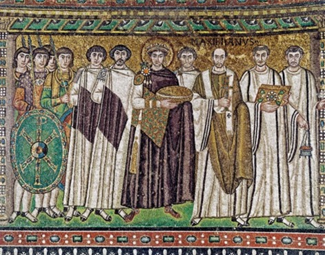 <p>Decorazione musiva di San Vitale a Ravenna</p>