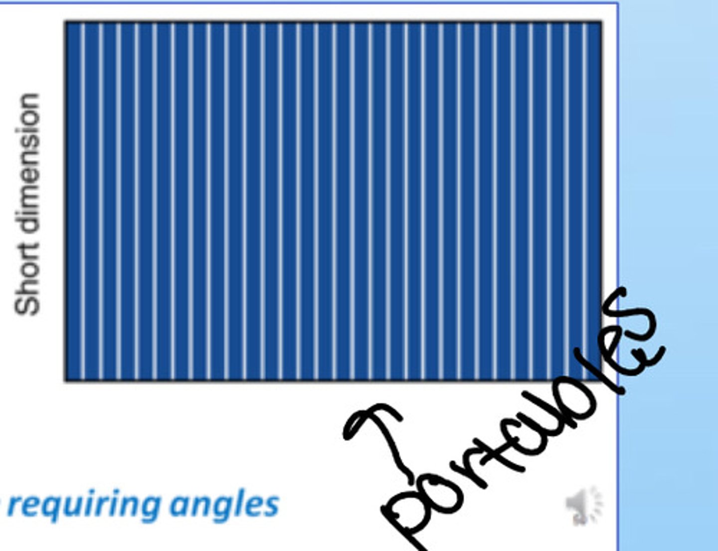 <p>Have grid lines running crosswise rather than lengthwise</p>
