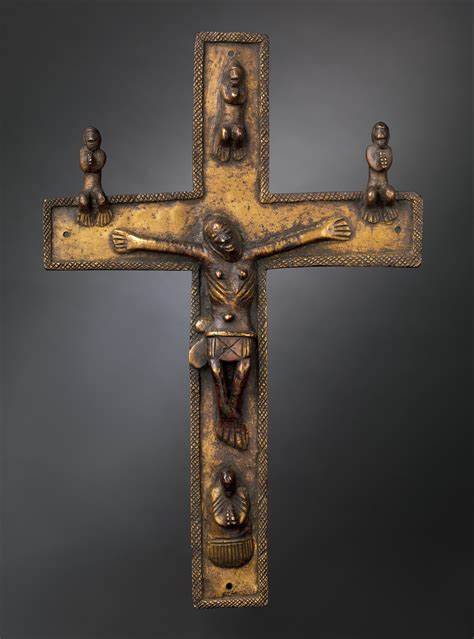 <p>A religious artifact from the Kongo region, characterized by its unique artistic style that blends traditional African and Christian iconography, often made from wood and used in worship. </p>