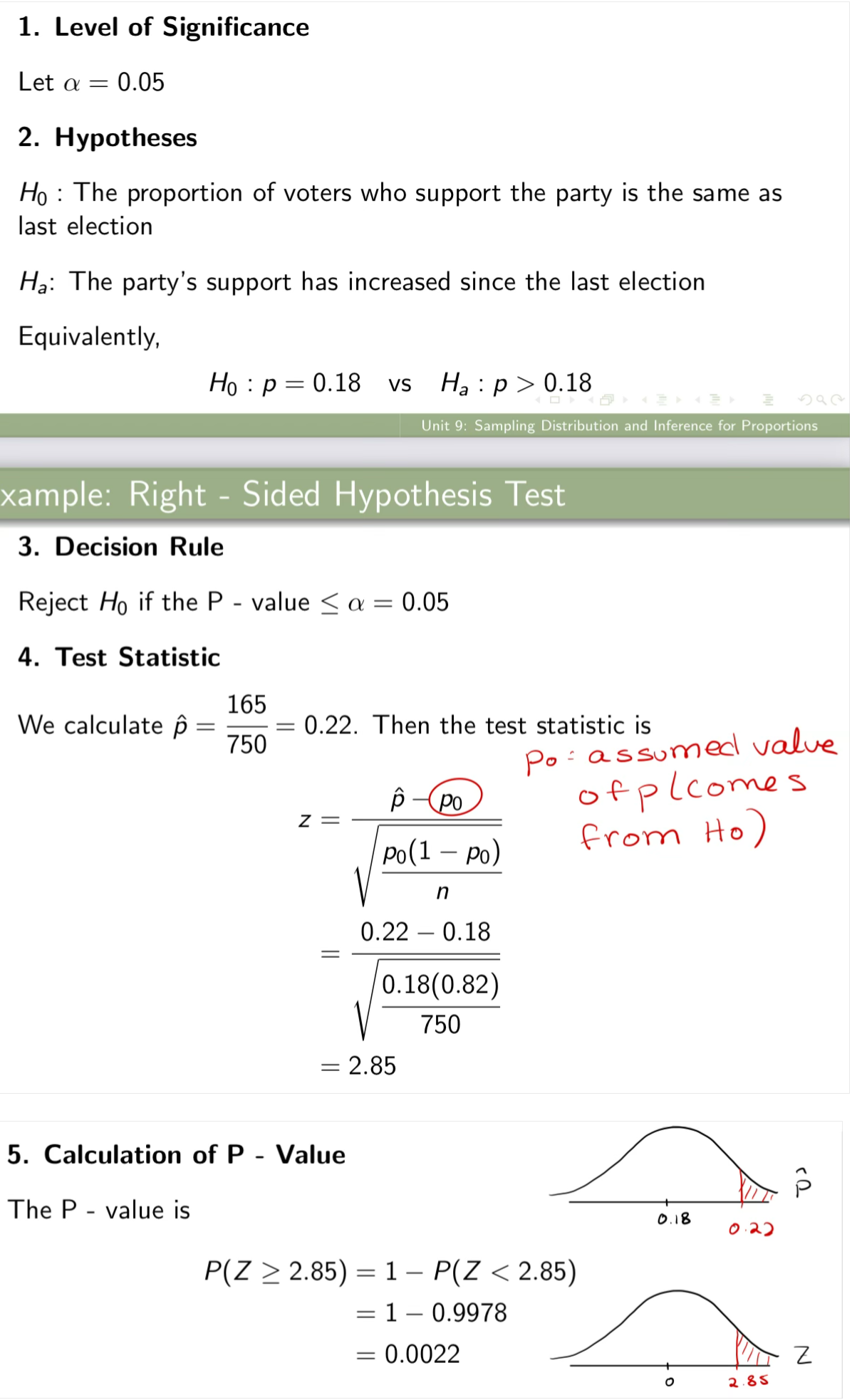 <ul><li><p>Note</p></li><li><p>Interpretation of P-value</p></li><li><p>Conclusion</p></li></ul><p></p>