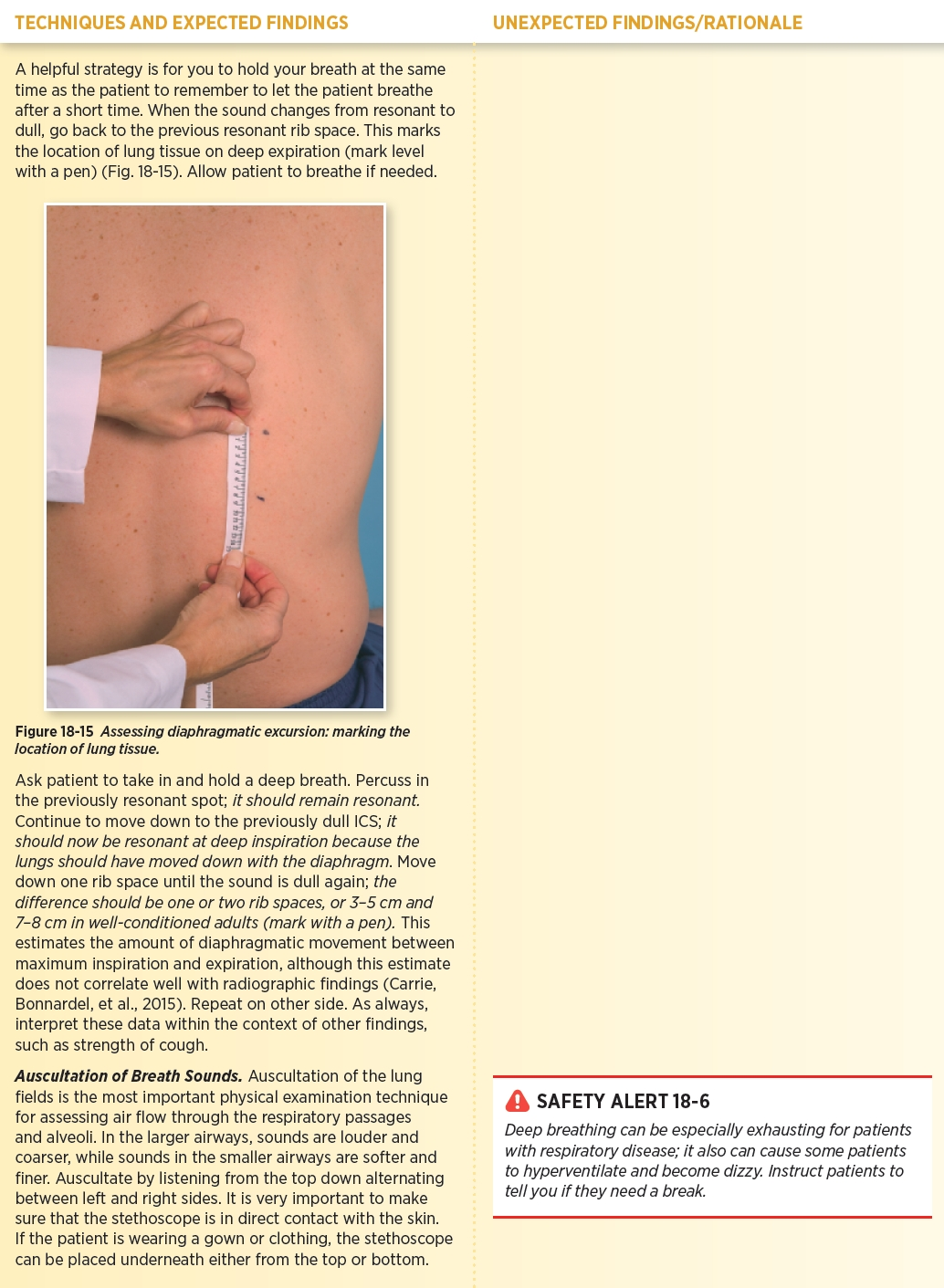 <p>how do we percuss for diaphragmatic excursion</p>