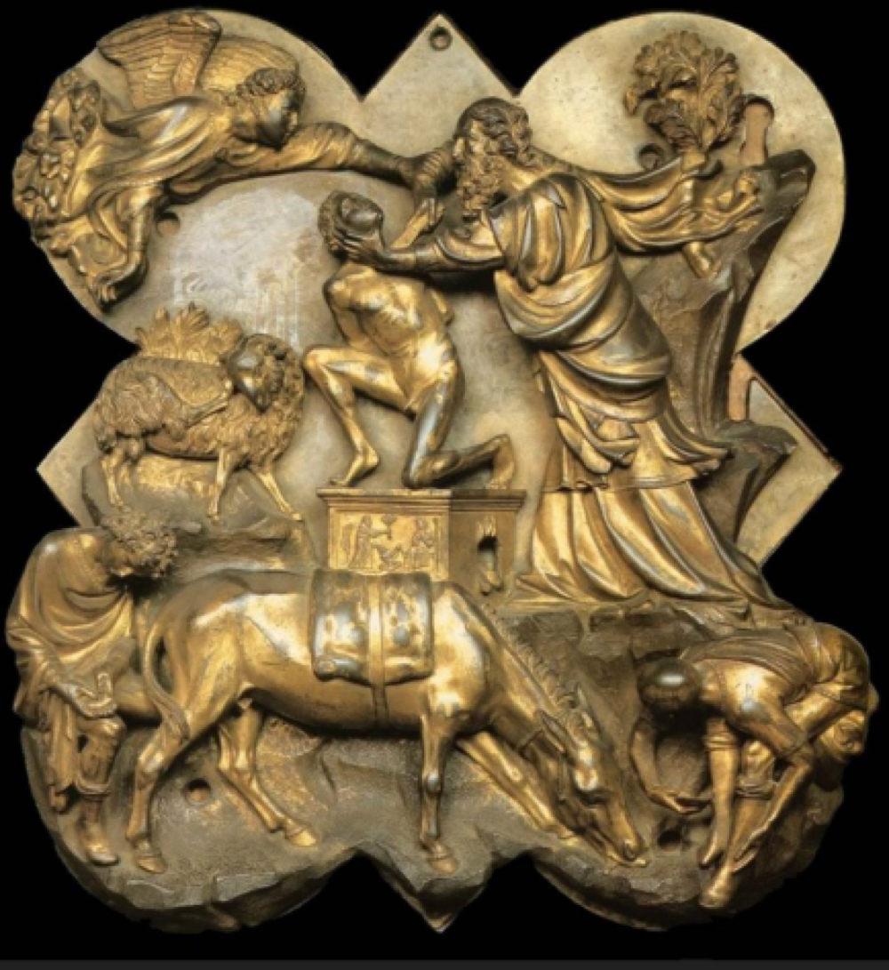 <p>describe the <span style="background-color: transparent;"><span>Brunelleschi Baptistery doors</span></span></p>