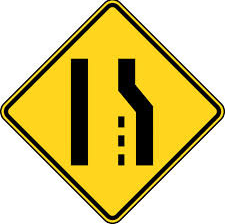 <p>What Does This Sign Mean?: Lane Reduction</p>
