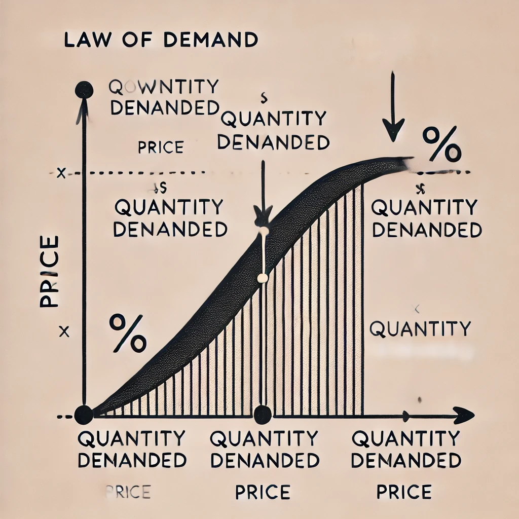 <p><span style="color: yellow">Explain the law of demand. What happens to the quantity demanded when the price rises? When the price falls?</span></p>