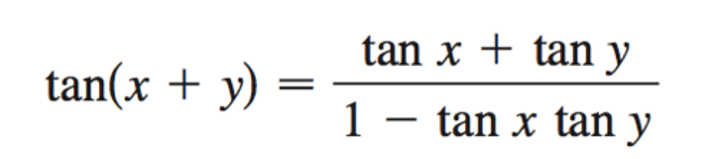 <p>tanx + tany / 1 - tanx tany</p>