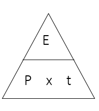 <p>E (J) = P (W) x t (s)</p>