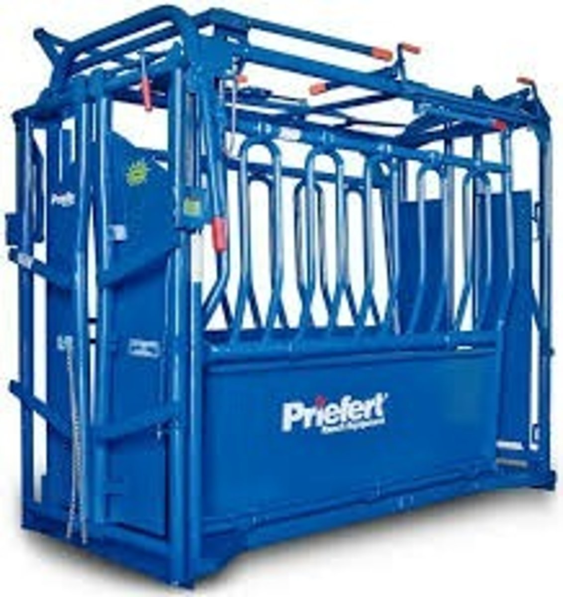 <p>structure used to contain large animals so that procedures can be performed safely; prevents the animal from backing away, restrains movement.</p>