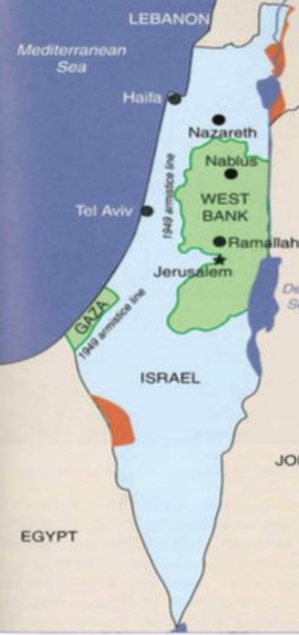 <p>A Jewish state with a clear majority was formed. Within 2 years this statehood 1.2 million Jews who lived in Isael including 850,000 who'd been expelled from Arab lands, and about 150,000 Arabs. Israel had expanded its territory and established defendable borders for future conflicts. Jerusalem became a divided city, with parts under Jordanian control and parts under Israeli control. Israel proved its ability to defend itself and gather troops to protect the country and it is no longer dependent only on non-Jewish help. It was impressive how Israel was able to win and get troops to fight for it. No independent Palestinian state emerged from the ashes of the war. The Egyptians held the Gaza Strip and kept it under military occupation while the Jordanians occupied and annexed the West Bank. 700,000 Palestinians became refugees, and the Palestinian Arab's refer to this as the Nakba meaning the catastrophe.</p>