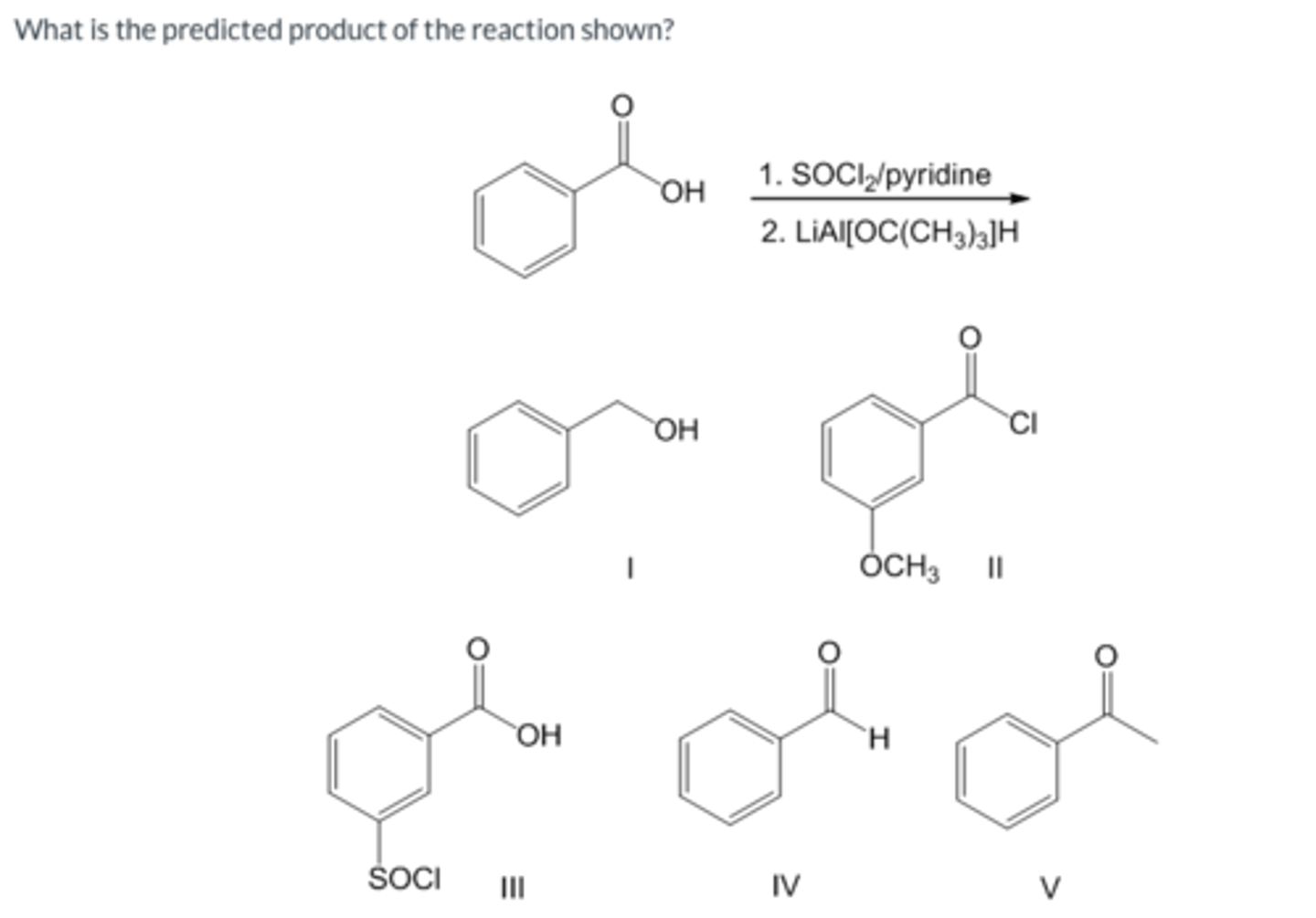 <p>What is the predicted product of the reaction shown?</p>