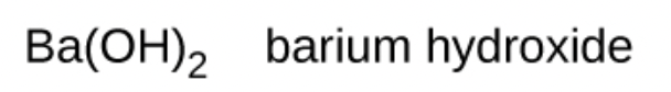 <p>barium hydroxide - STRONG BASE</p>
