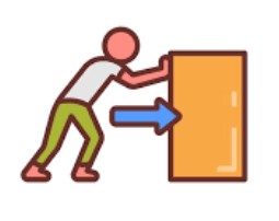 <p>Push or pull on one object by another object that is touching it</p>