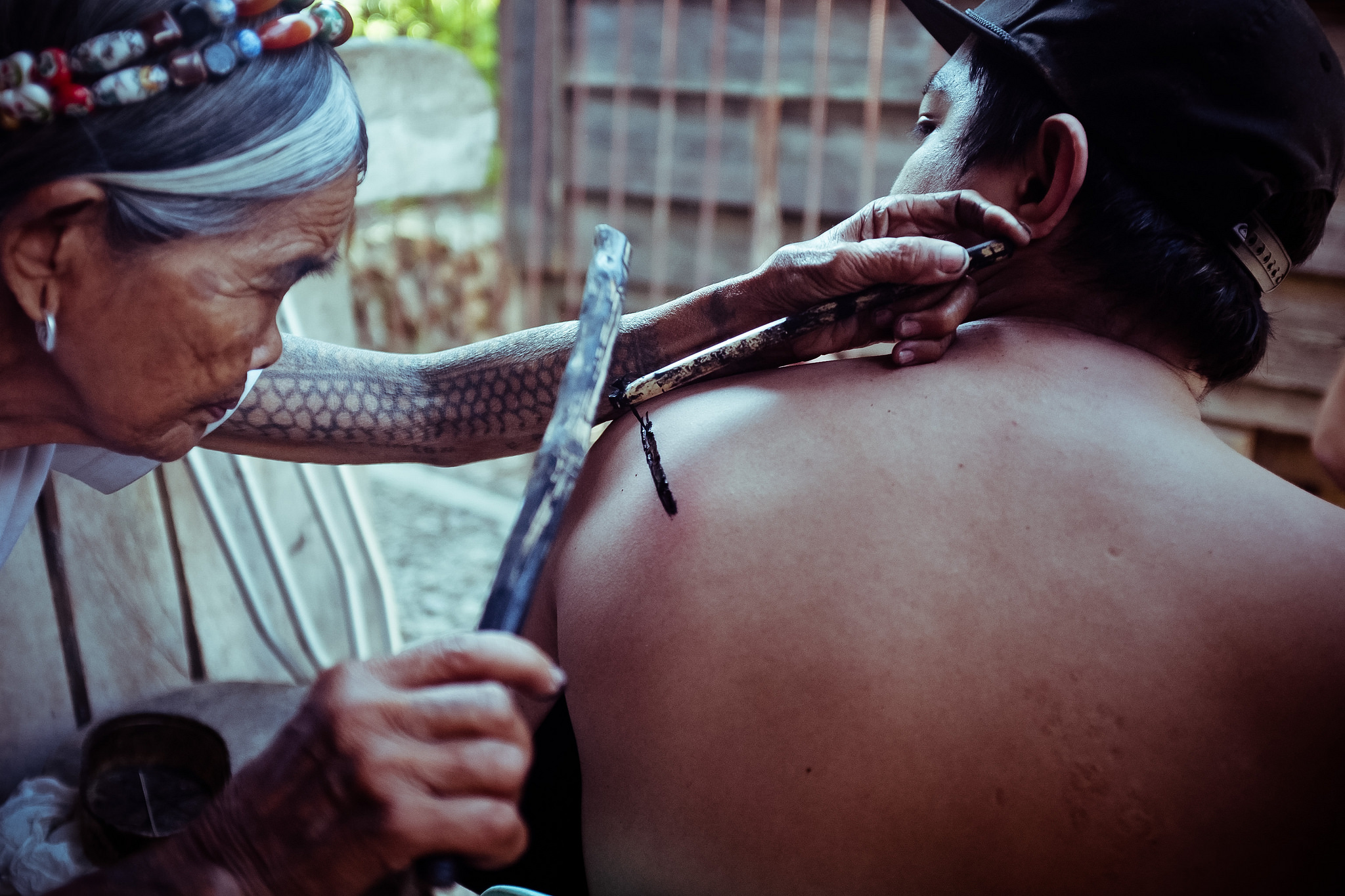 <ul><li><p>CAR (Kalinga)</p></li><li><p>The practice of tattooing by using a thorn attached to a stick and a mixture of charcoal and water. In the tribes of Kalinga, men earn tattoos to show pride and achievements, while women get it to beautify themselves and show wealth</p></li></ul>