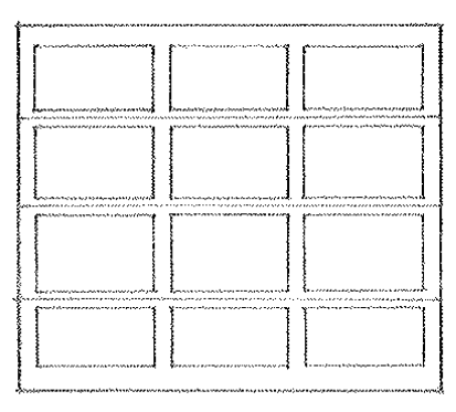<p><span>A large door consisting of horizontal interlocking metal slats guided by a track on either side, opening by colling about an overhead drum at the head of the door opening</span></p>