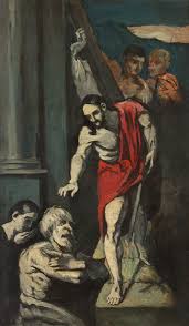 <p>Cezanne, “Le Christ aux limbes”, 1867-1869, Oil fresco,168 × 100 cm</p>