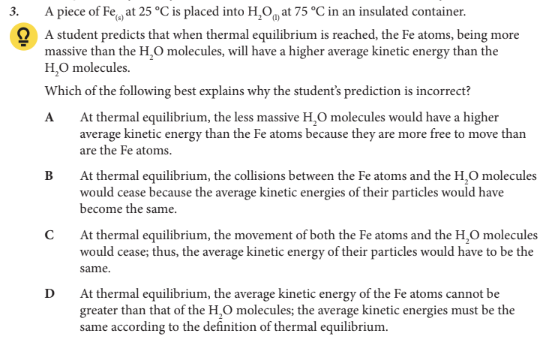 <p>Which of the following best explains why the student’s prediction is incorrect?</p>