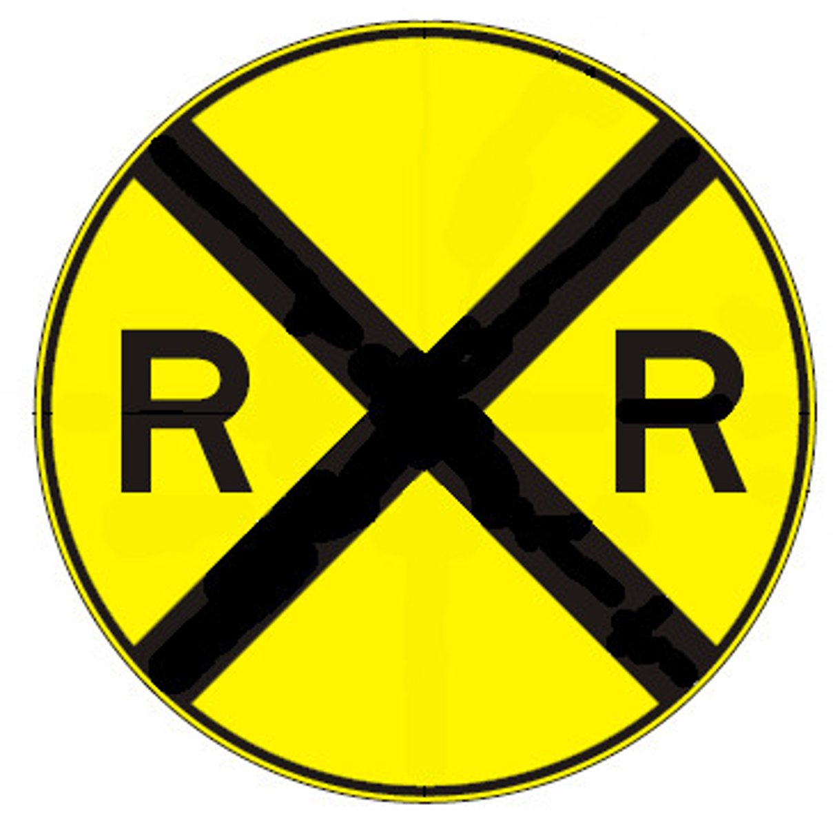 <p>Railroad crossing sign</p>
