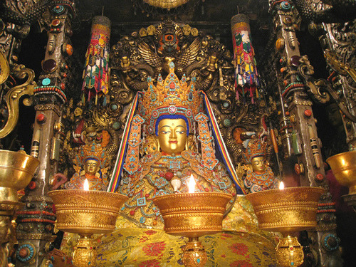 Yarlung; Buddhism; gilt metals with semiprecious stones, pearls, and paint