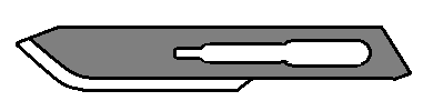 <p><span style="font-family: Calibri">Used primarily for making large skin incisions, e.g., in laparotomy</span></p>