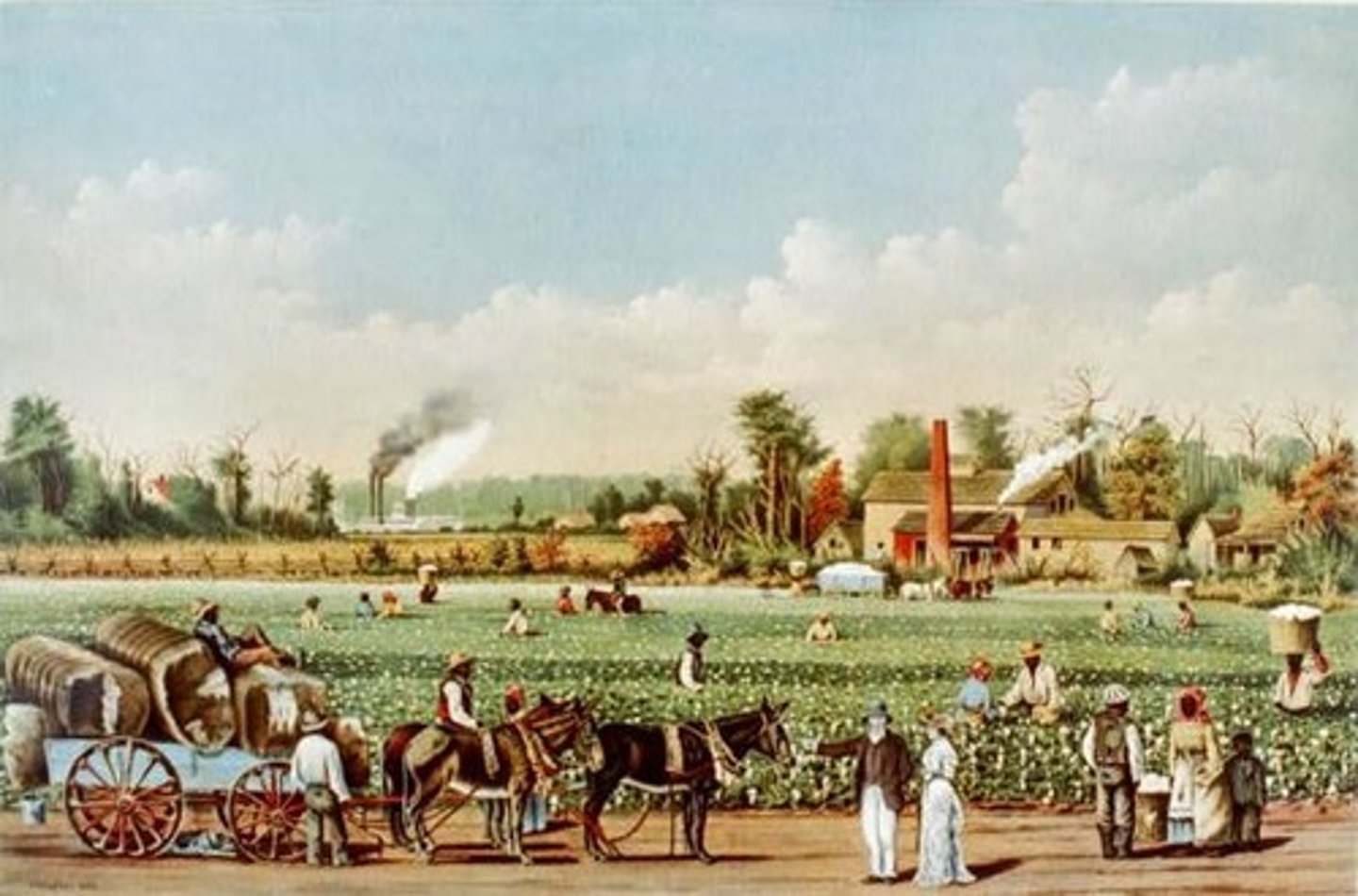 <p>These plantations required a loarge land area and many slaves. (p. 37)</p>