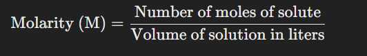 <p>the number of moles of solute per liter of solution</p>