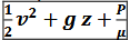 <p>Dans un référentiel galiléen, avec un axe vertical orienté vers le haut, pour un</p><p>écoulement parfait, incompressible et homogène, et stationnaire, l’énergie</p><p>massique mécanique * se conserve (en J.kg<sup>-1</sup>)</p>
