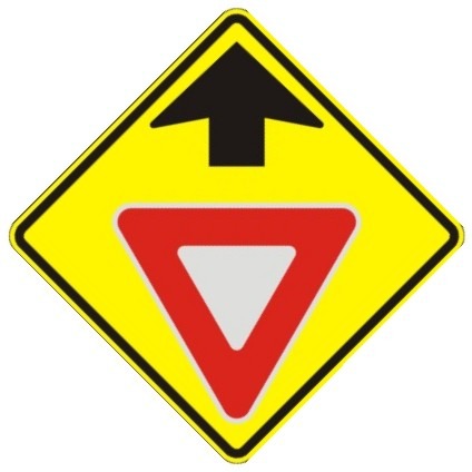 <p>there is a yield sign ahead</p>