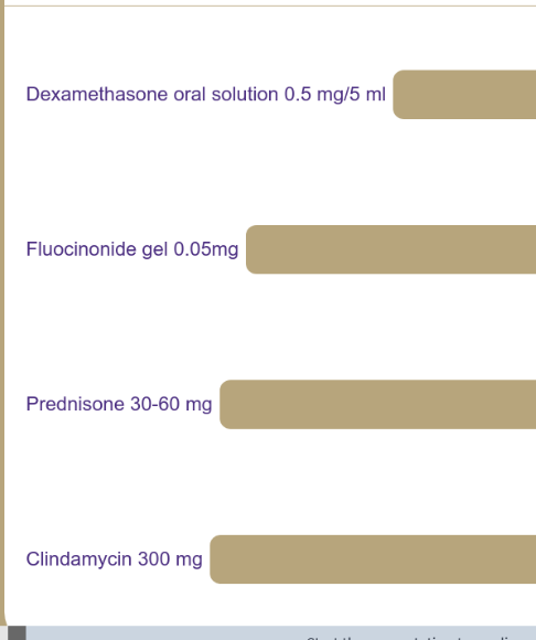 <p>all of the following are prescribed to manage lichen planus EXCEPT: </p>