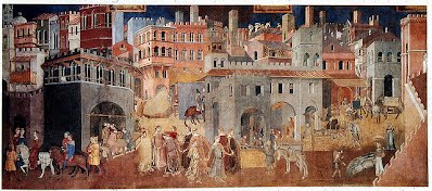 Peaceful City, Ambrogio Lorenzetti, 1338