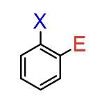<p>Benzene with substituents in a 1,2 orientation</p>