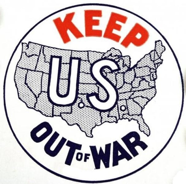 <p>President Wilson campaigns on keeping America out of the war.</p>