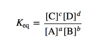 <p><strong>K</strong><em>eq</em></p><p>The ratio of equilibrium concentrations for a particular chemical system at a particular temperature.</p>