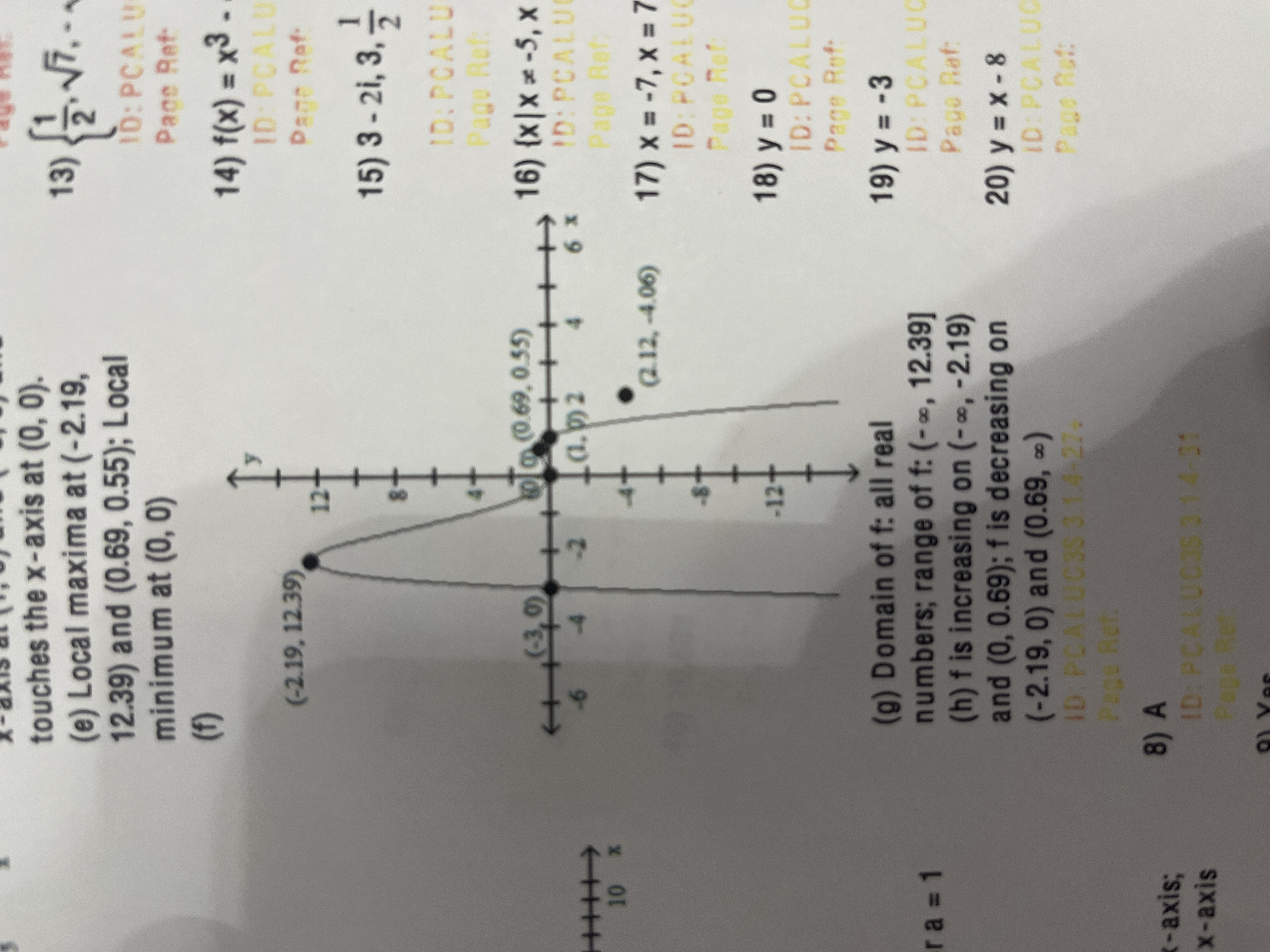 <p>(a) for large values of |x|, the graph of f(x) will resemble the graph of y=-x^4&nbsp;</p><p>b) y-intercept: (0,0) ; x-intercepts: (-3,0),(0,0), and (1,0)</p><p>c) the graph of f crosses the x-axis at (1,0) and (-3,0) and touches the x-axis at (0,0)</p><p>e) local maxima at (-2.19,12.39) and (0.69,0.55) ; local minimum at (0,0)</p><p>f) GRAPH PICTURED BELOW</p><p>g) domain of f: all real numbers; range of f: (-infinity, 12.39]</p><p>h) f is increasing on (-infinity, -2.19) and (0,0.69) ; f is decreasing on (-2.19,0) and (0.69, infinity)&nbsp;</p>