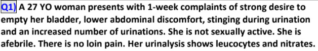 <p>most likely diagnosis → </p><p>most appropriate management →</p>