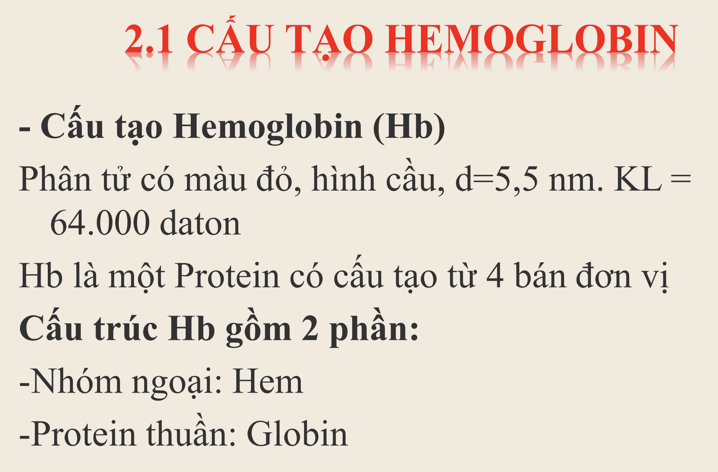 <p><strong>Phân tử hemoglobin gồm bao nhiêu bán đơn vị?</strong></p><p>A. 1</p><p>B. 2</p><p>C. 3</p><p>D. 4</p>