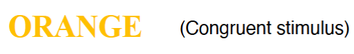 <p>one where the different components of a task or perception match or agree with each other</p><ul><li><p>the word “orange” written in orange ink</p></li><li><p>easier and faster to identify</p></li></ul><p></p>