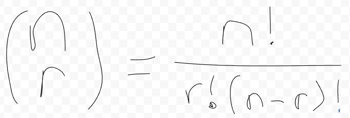 <p>Given n objects, we want to select r objects with replacements</p>