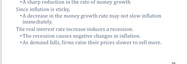 <p>Tight monetary policy</p>