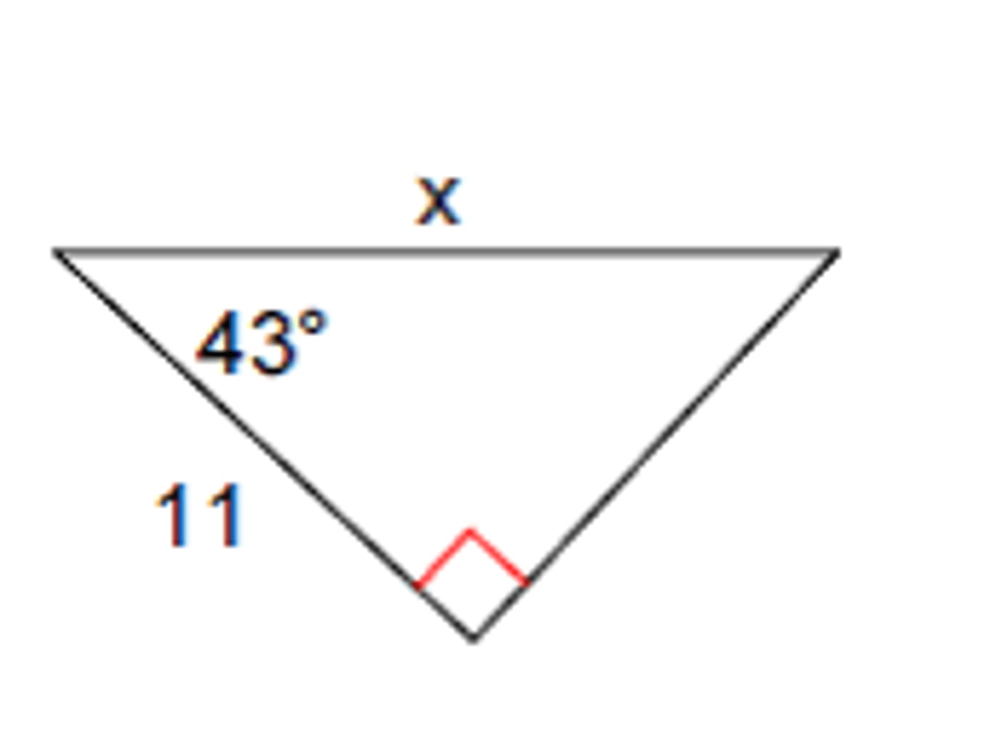 <p>Find x using trig.</p>