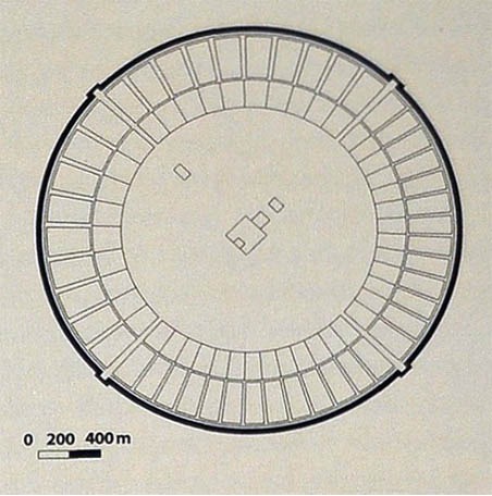 <p>Model of Circular City of Baghdad (Iraq), founded 762 CE</p>