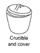 <p>Crucible with lid used to heat chemical compounds to very high temperatures.</p>