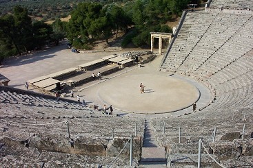 <p>Most beautiful and best preserved Greek theater</p><p>Designed by: Polycleitos</p>