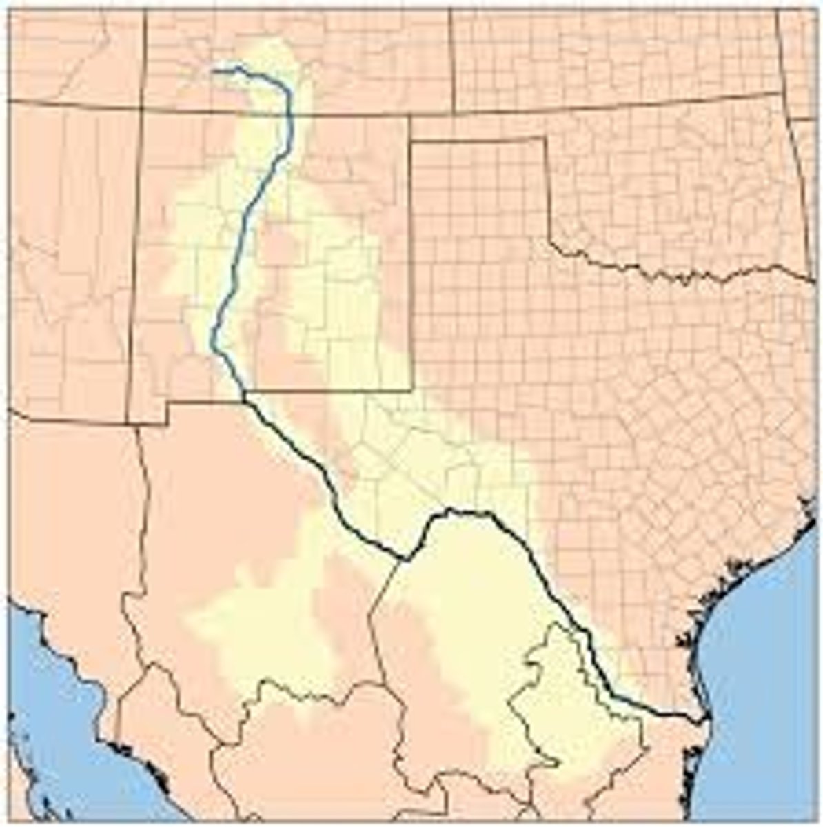<p>countries are separated by a physical boundary the Rio Grande for a portion</p>