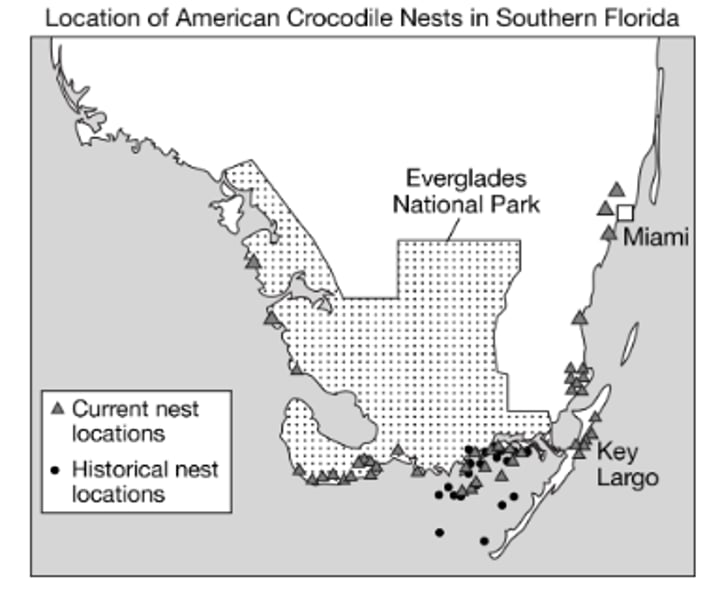 <p>Which of the following claims about crocodile nests is best supported by the data in the maps?</p>