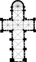 <table style="minWidth: 25px"><colgroup><col></colgroup><tbody><tr><td colspan="1" rowspan="1"><p><span>Church floor plan shaped like a cross.</span></p></td></tr></tbody></table>