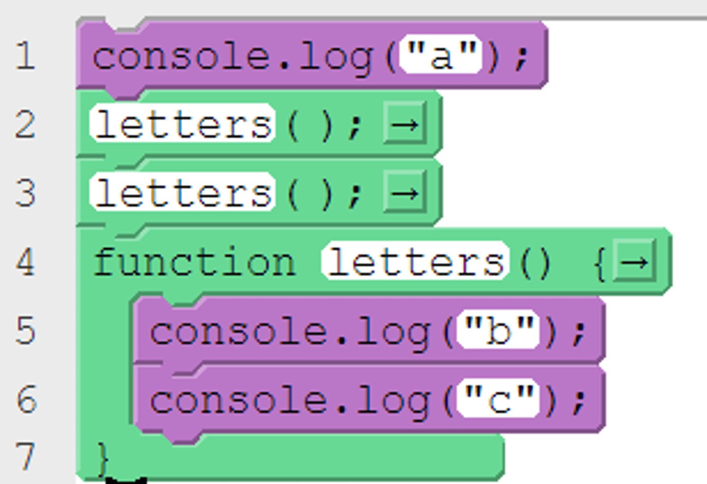 <p>a b c b c</p>