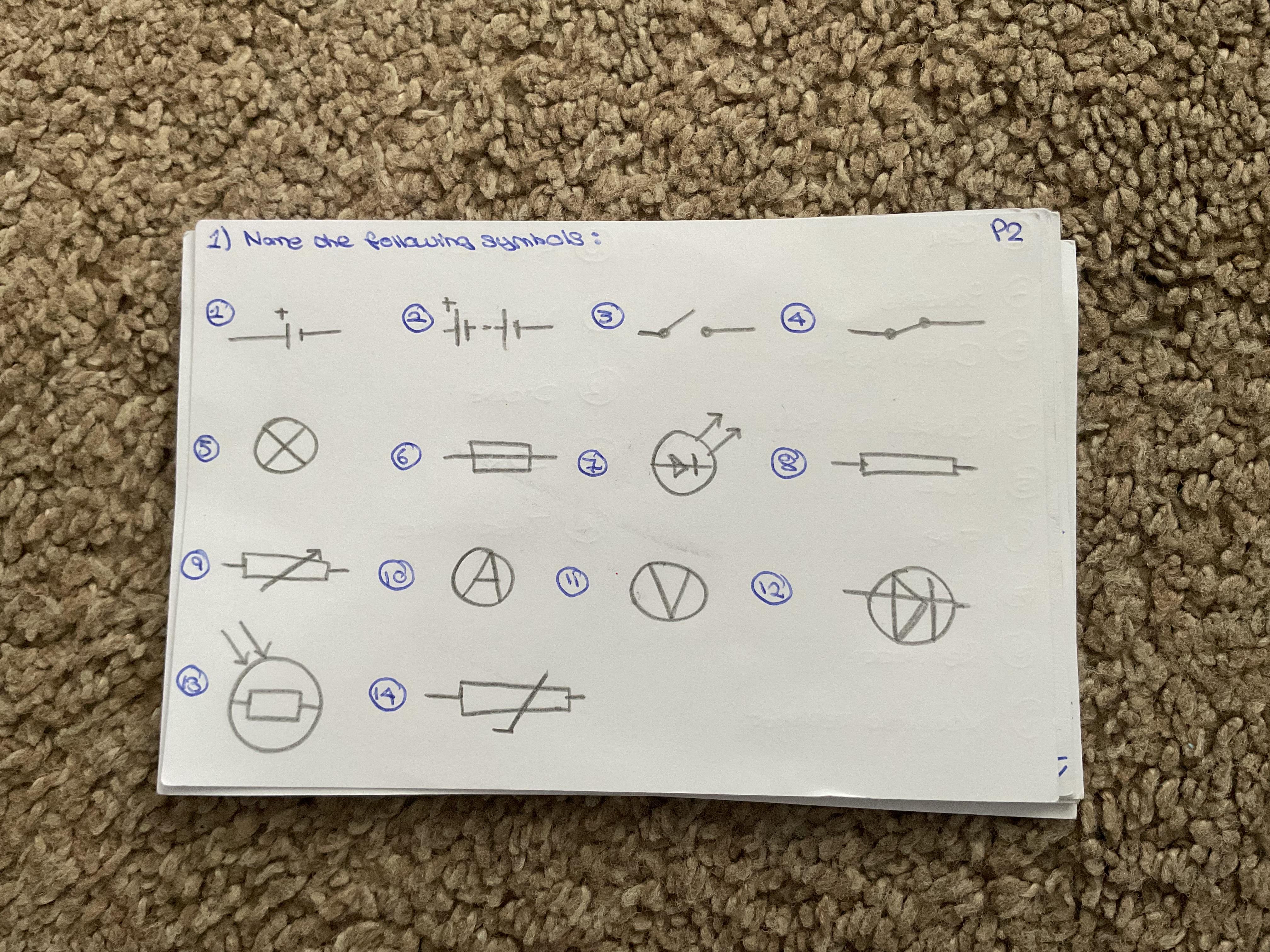 <p>Name each symbol</p>
