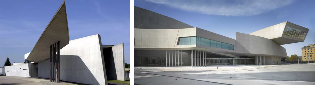 <ul><li><p><strong>Vitra Fire Station</strong></p></li><li><p><strong>Museo nazionale delle arti del XXI secolo (National museum of 21st-century arts)</strong></p></li></ul><p></p>