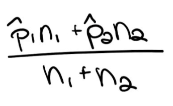 <p>A combined estimate of proportion across two samples</p>